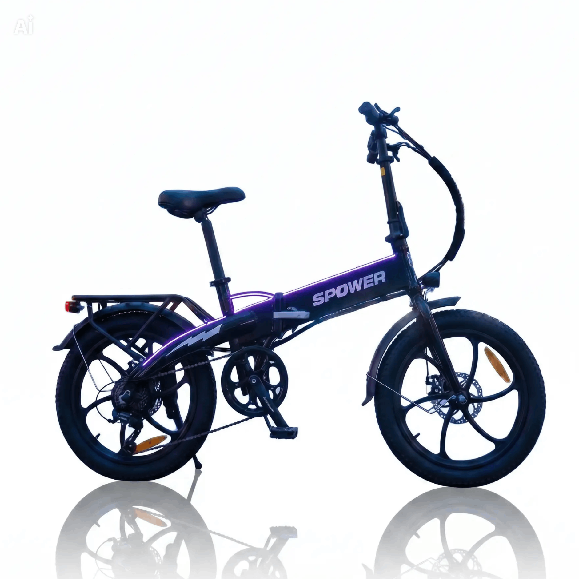 TOB20 電動アシスト折りたたみ自転車、ブラック、前カゴ付き